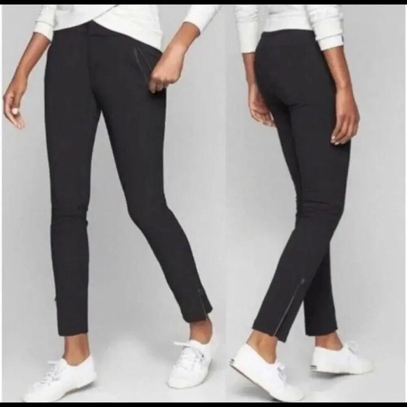 Athleta Pants - Athleta Wander Skinny Pant Ankle Zip Black 10 Utility Athleisure Gorpcore City